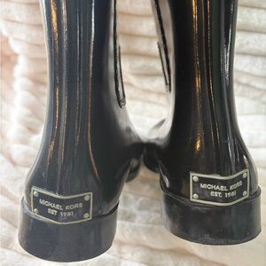 Michael Kors Glossy Black Rubber Boots